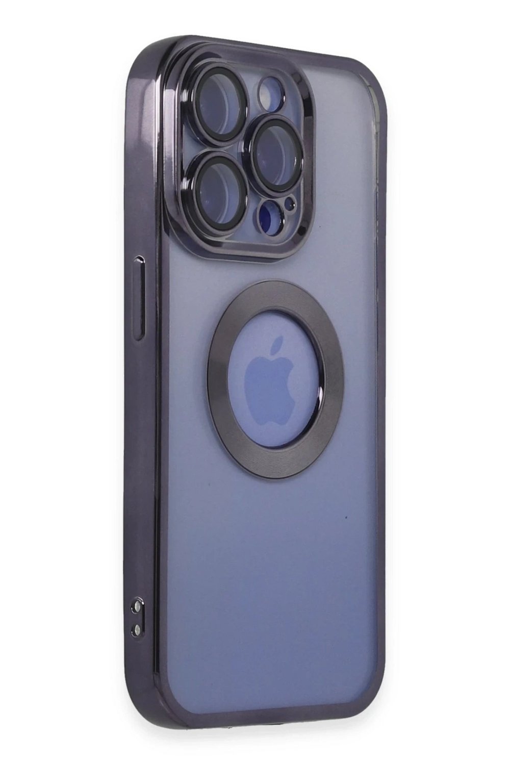 Mey İthalat®  iPhone 15 Pro Max Kılıf Slot Silikon - Mor