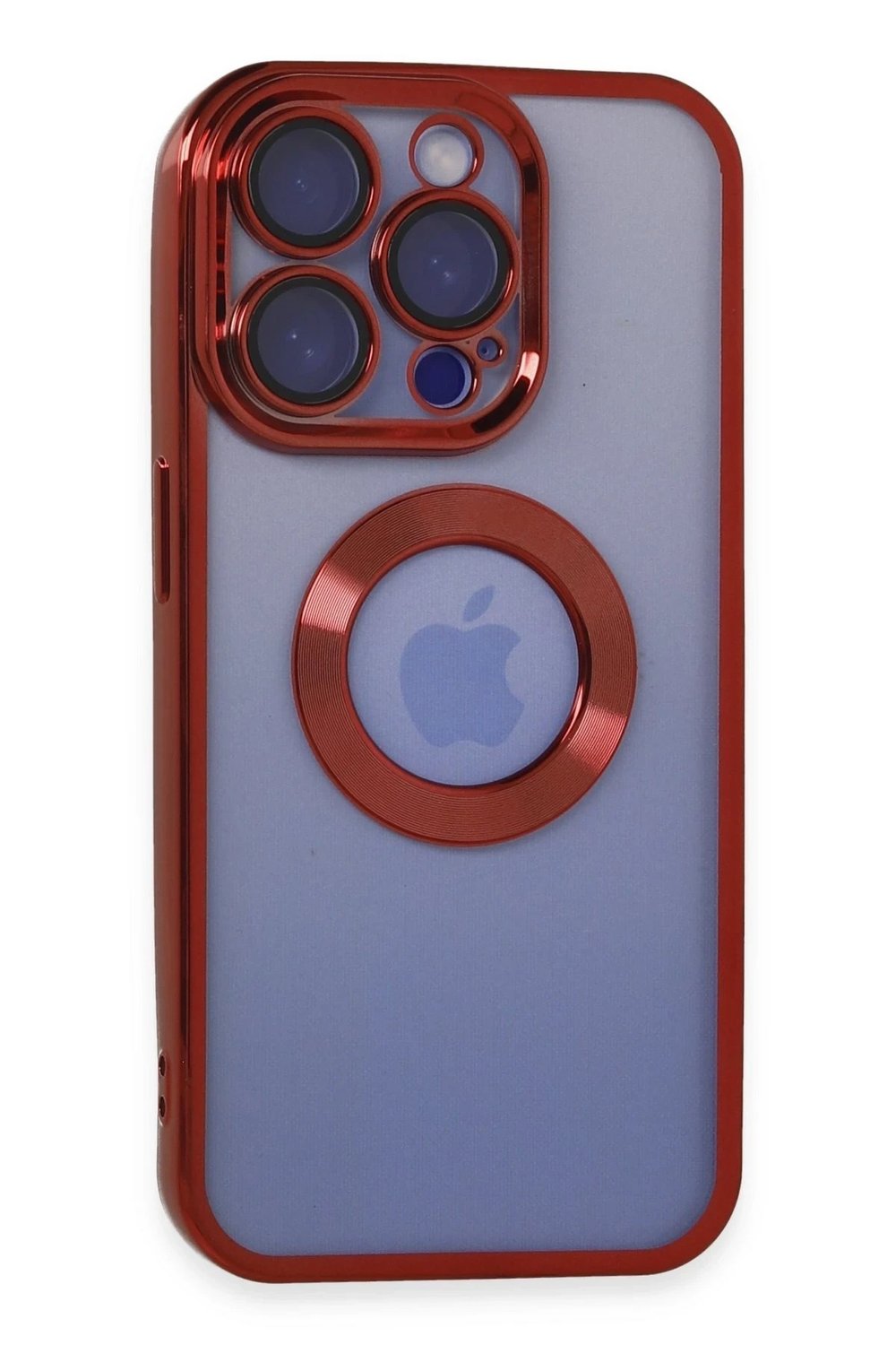 Mey İthalat®  iPhone 15 Pro Max Kılıf Slot Silikon - Kırmızı