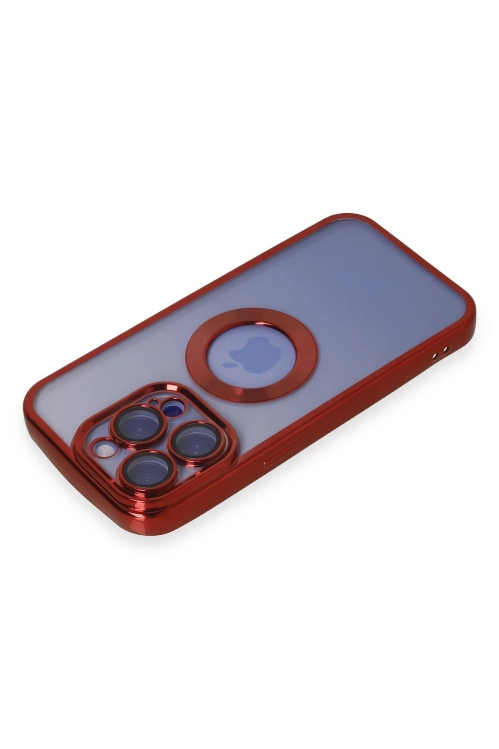 Mey İthalat®  iPhone 15 Pro Max Kılıf Slot Silikon - Kırmızı