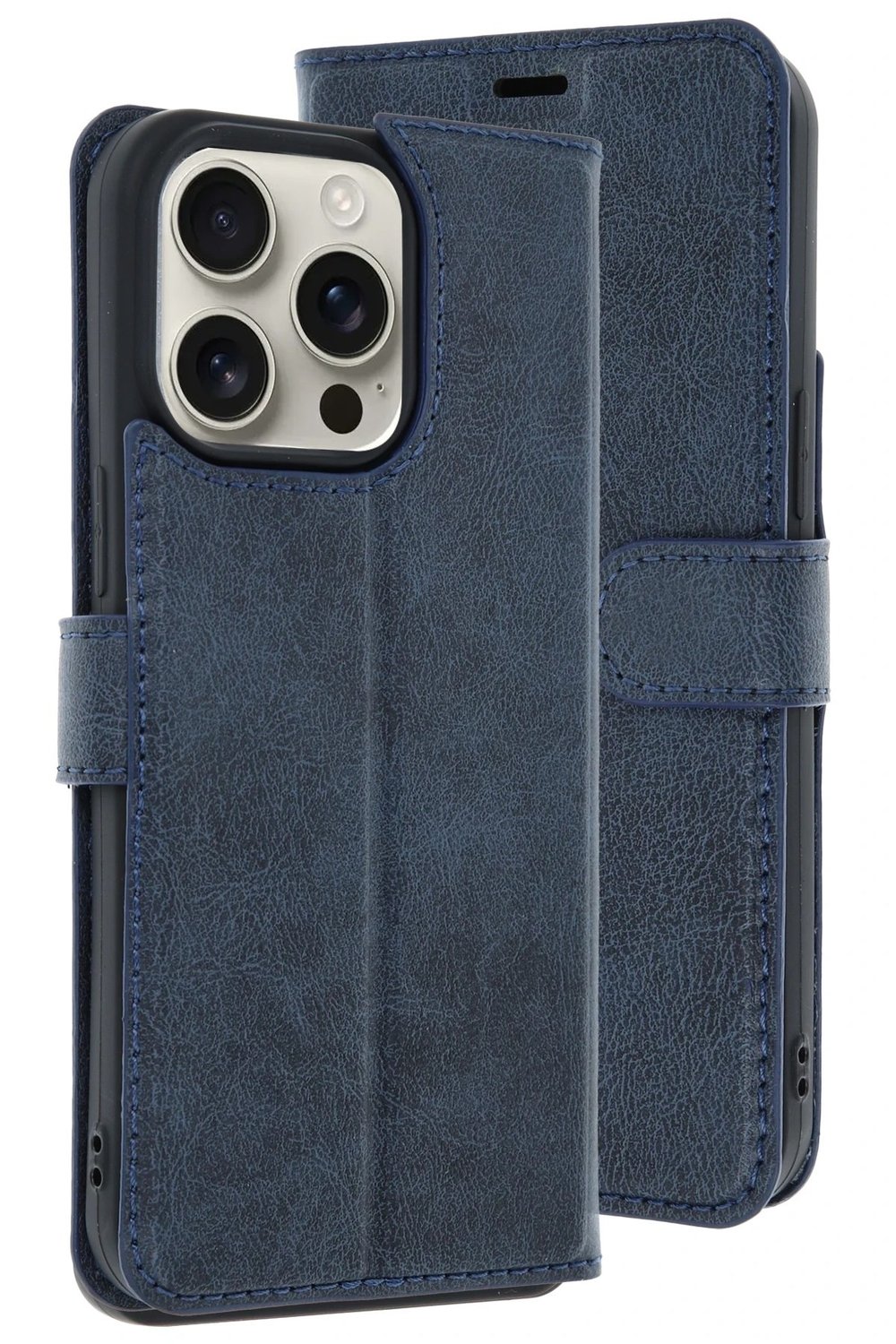 Mey İthalat®  iPhone 15 Pro Max Kılıf Trend S Plus Kapaklı Kılıf - Lacivert