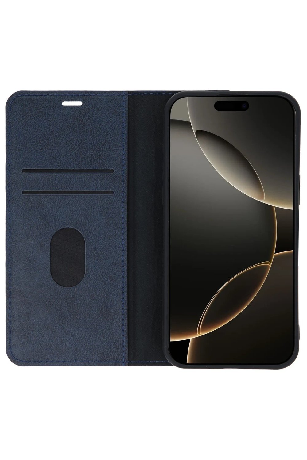 Mey İthalat®  iPhone 15 Pro Max Kılıf Trend S Plus Kapaklı Kılıf - Lacivert