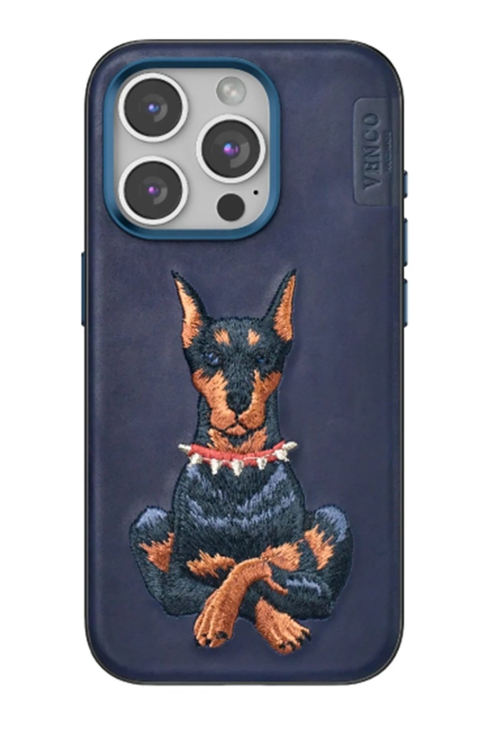 Mey İthalat®  iPhone 15 Pro Max Perma Desenli Kapak - Lacivert
