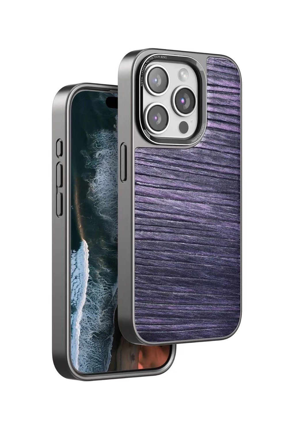 Mey İthalat®  iPhone 15 Pro Max Wave Kapak - Derin Mor