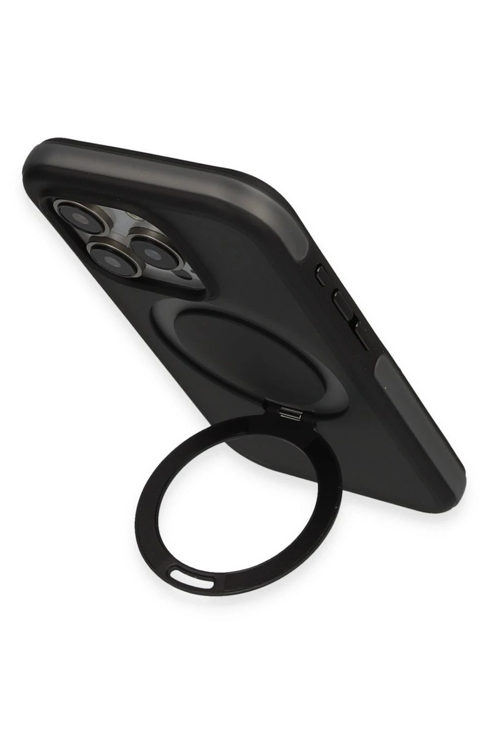 Mey İthalat®  iPhone 15 Pro Max Zorda Airbag Magsafe Standlı Kapak - Lacivert