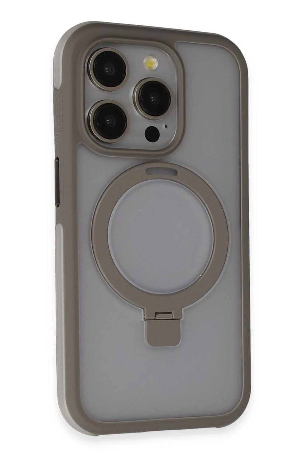 Mey İthalat®  iPhone 15 Pro Max Zorda Airbag Magsafe Standlı Kapak - Titan Gri