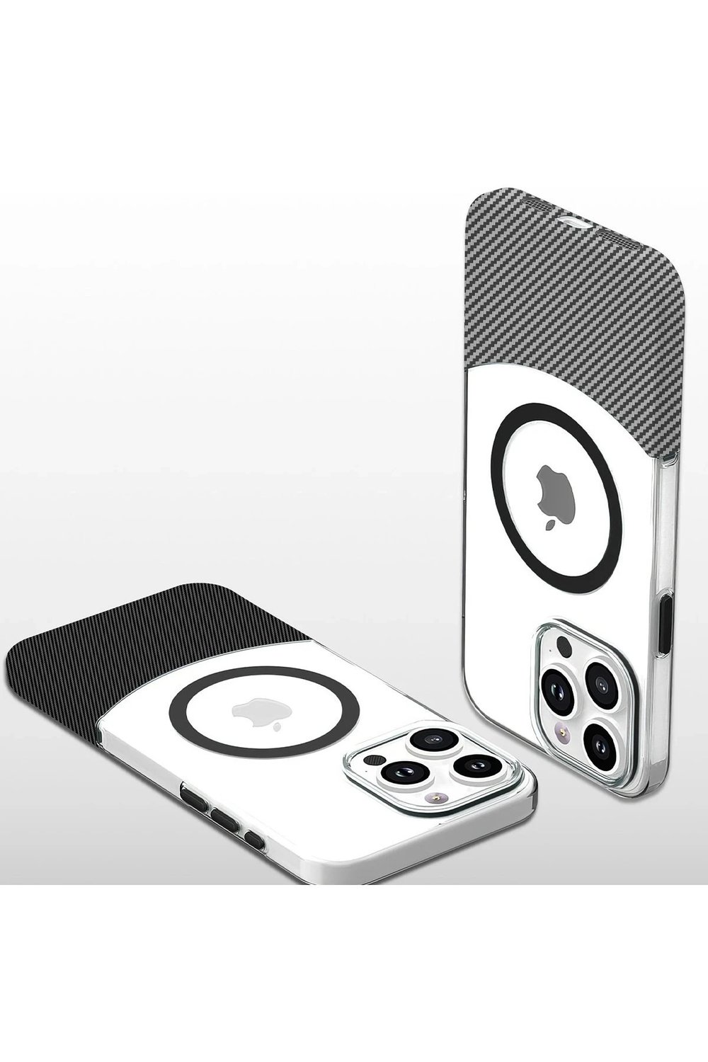 Mey İthalat®  iPhone 16 Carbon Puzzle Magsafe Kapak - Beyaz