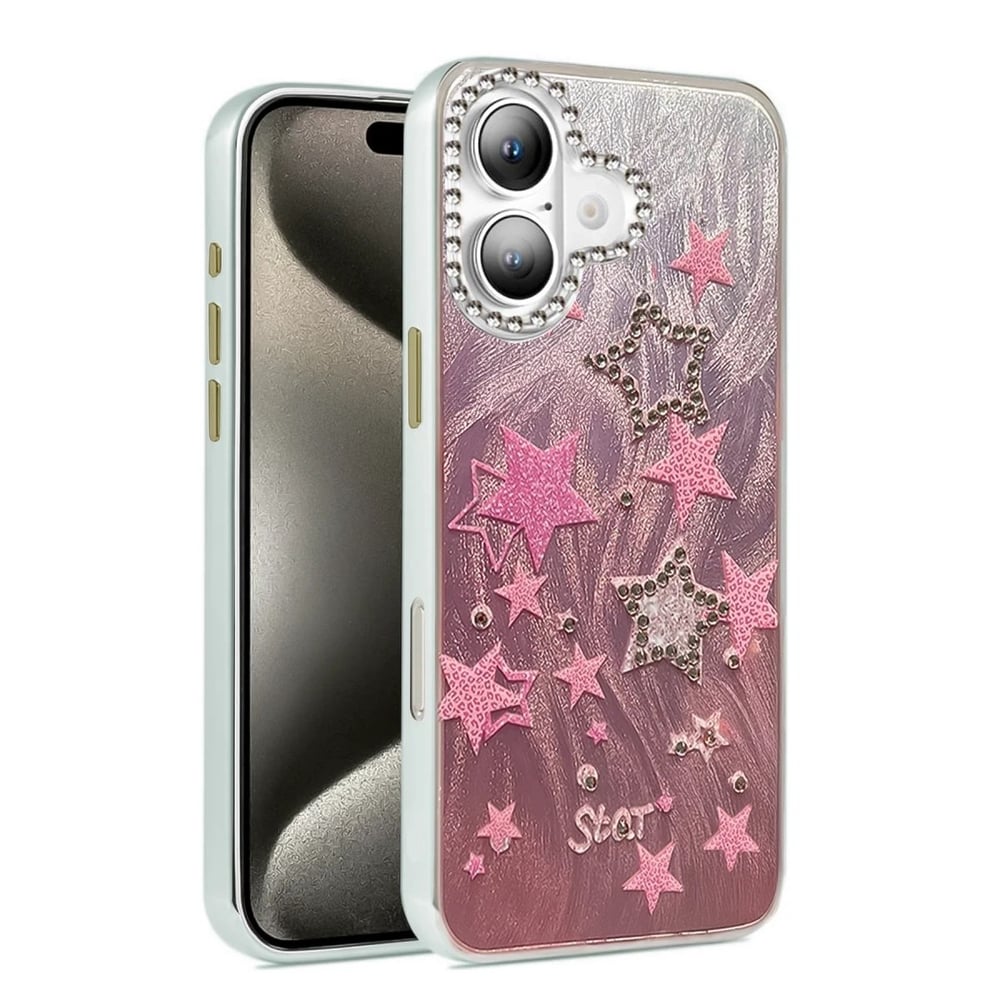 Mey İthalat®  iPhone 16 Kılıf Blade Aynalı Desenli Kapak - Desen 7