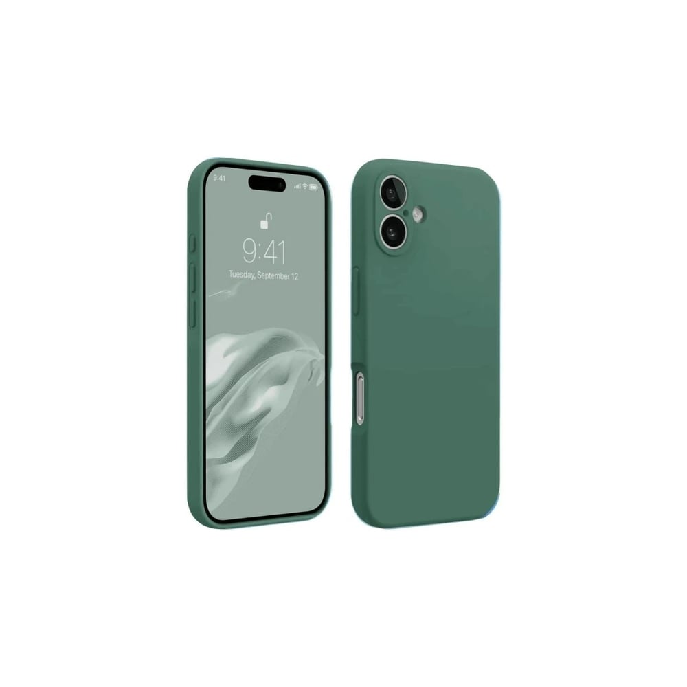 Mey İthalat®  iPhone 16 Kılıf First Silikon - Koyu Yeşil