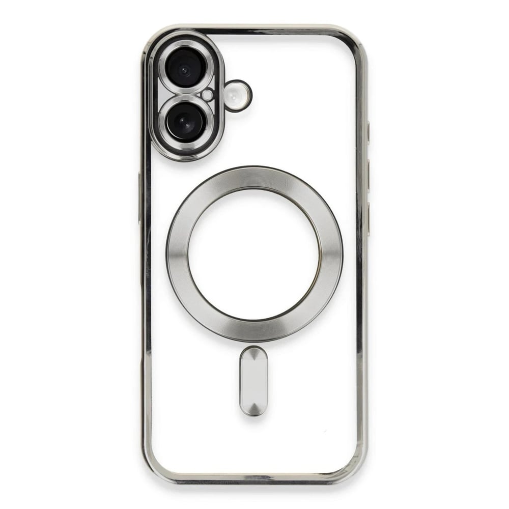 Mey İthalat®  iPhone 16 Kılıf Kross Magneticsafe Kapak - Gümüş