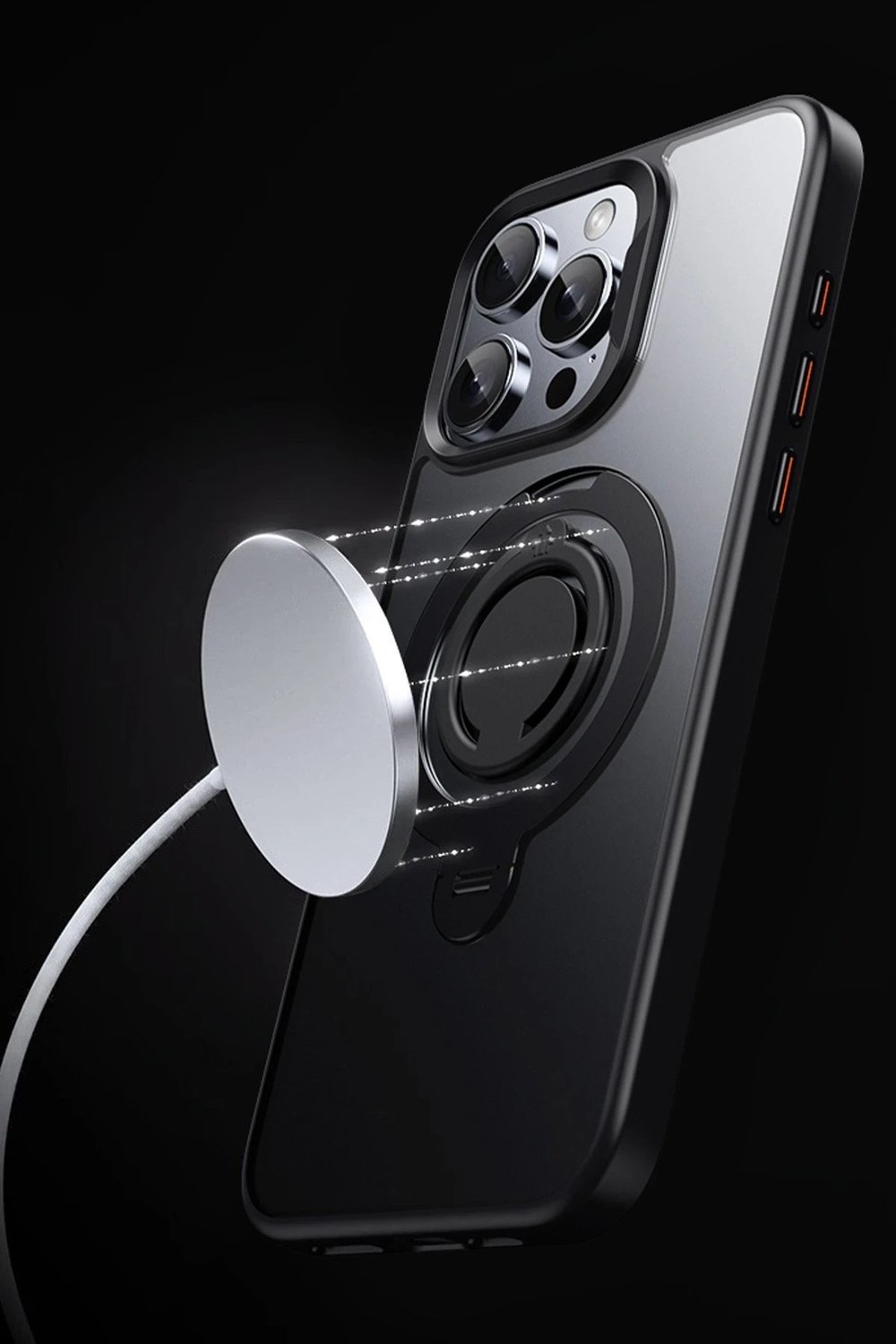 Mey İthalat®  iPhone 16 Plus Avatar 360 Dönen Magsafe Kapak - Lacivert