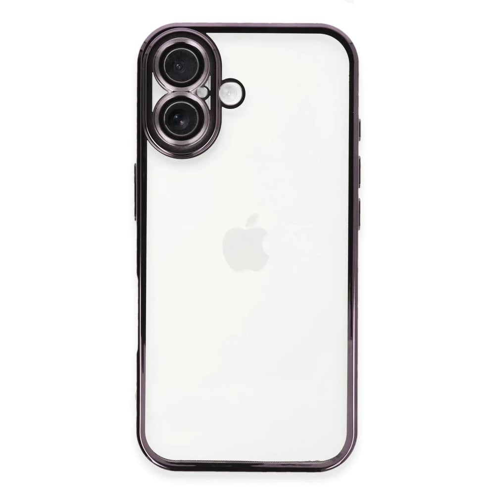 Mey İthalat®  iPhone 16 Plus Kılıf  Lensli Silikon - Mor