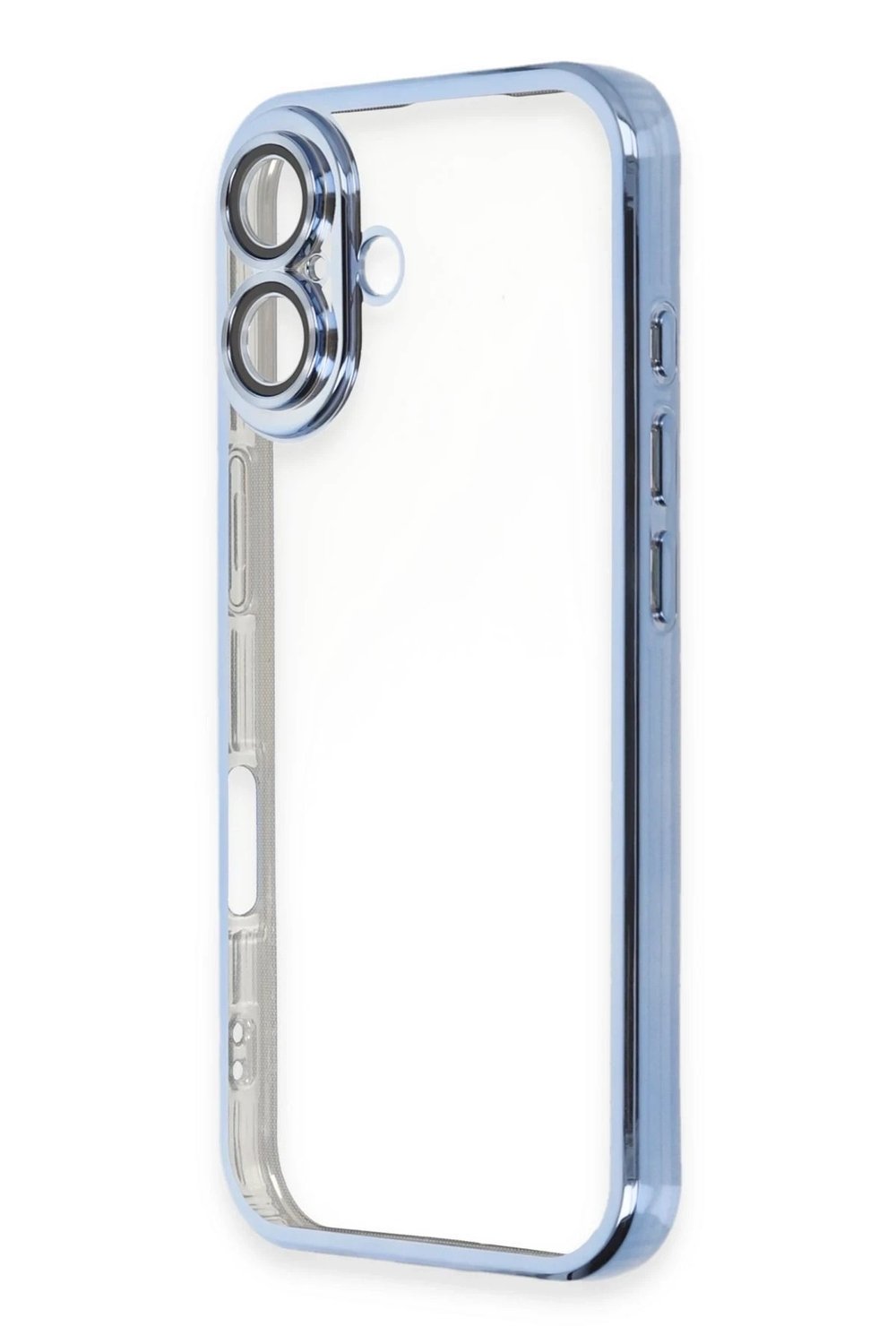 Mey İthalat®  iPhone 16 Plus Kılıf  Lensli Silikon - Açık Mavi