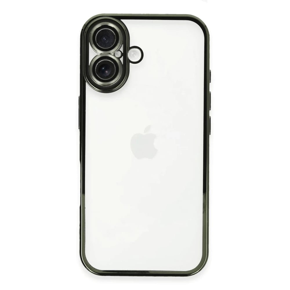 Mey İthalat®  iPhone 16 Plus Kılıf  Lensli Silikon - Yeşil
