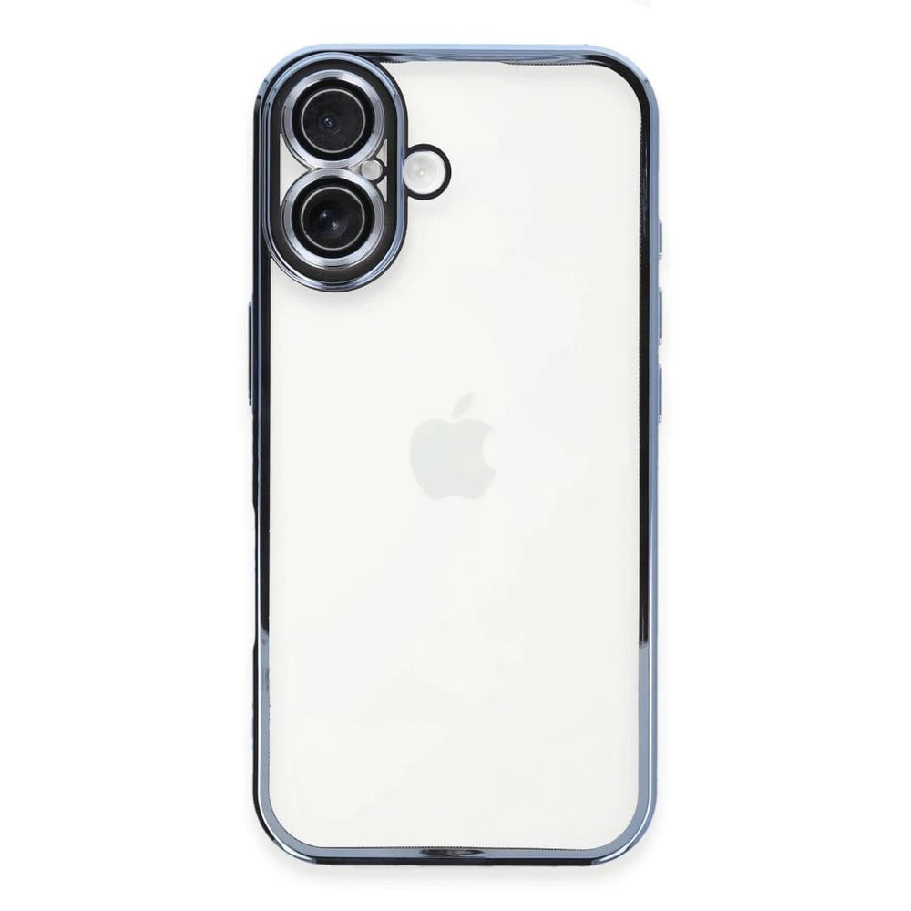 Mey İthalat®  iPhone 16 Plus Kılıf  Lensli Silikon - Açık Mavi
