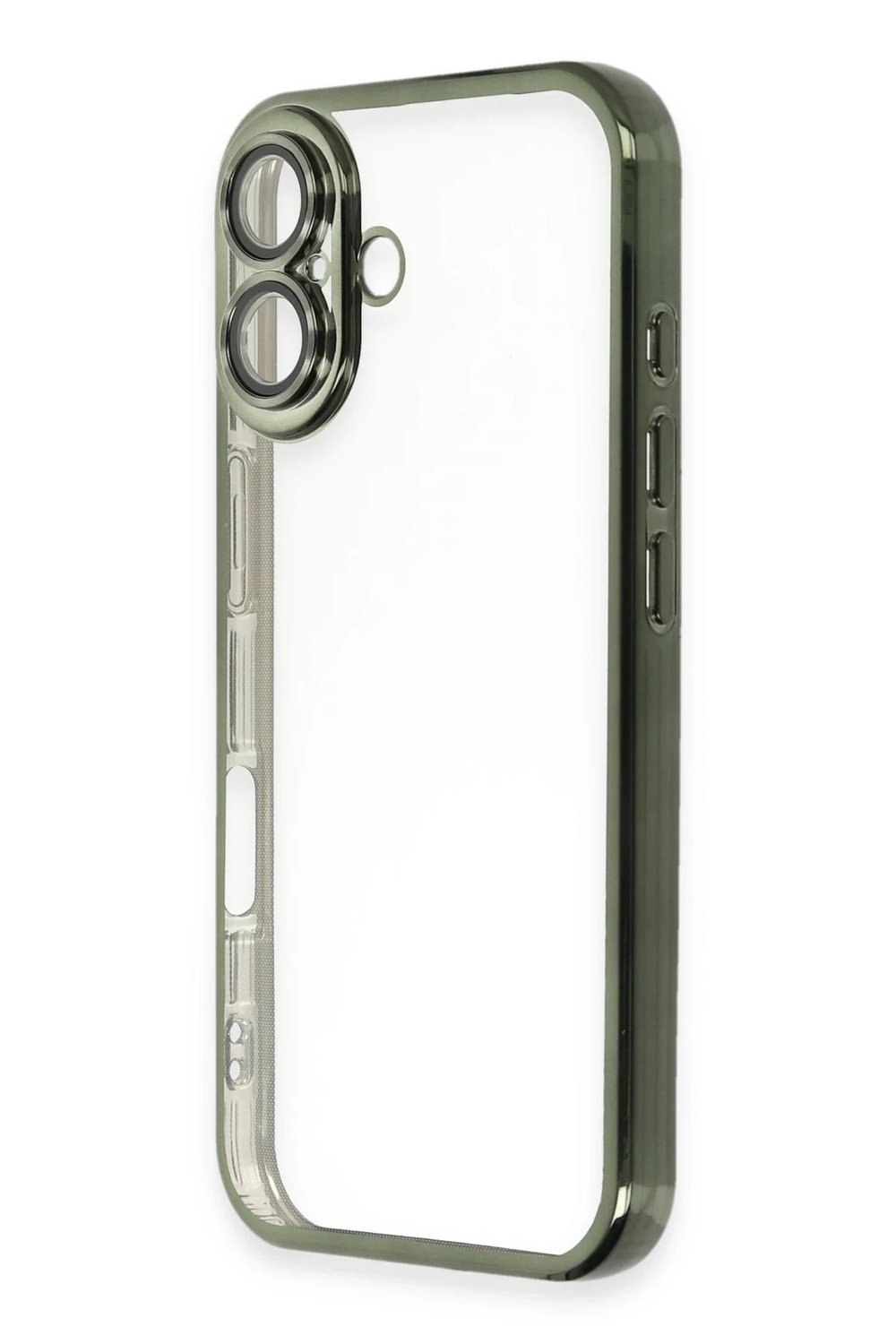 Mey İthalat®  iPhone 16 Plus Kılıf  Lensli Silikon - Yeşil