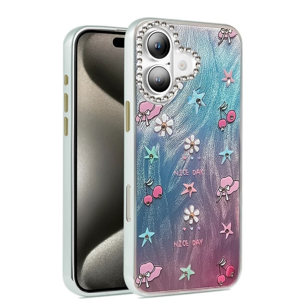 Mey İthalat®  iPhone 16 Plus Kılıf Blade Aynalı Desenli Kapak - Desen 4