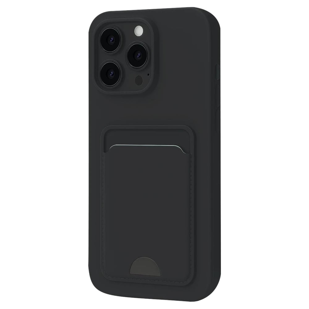 Mey İthalat®  iPhone 16 Plus Kılıf Kelvin Kartvizitli Silikon - Siyah
