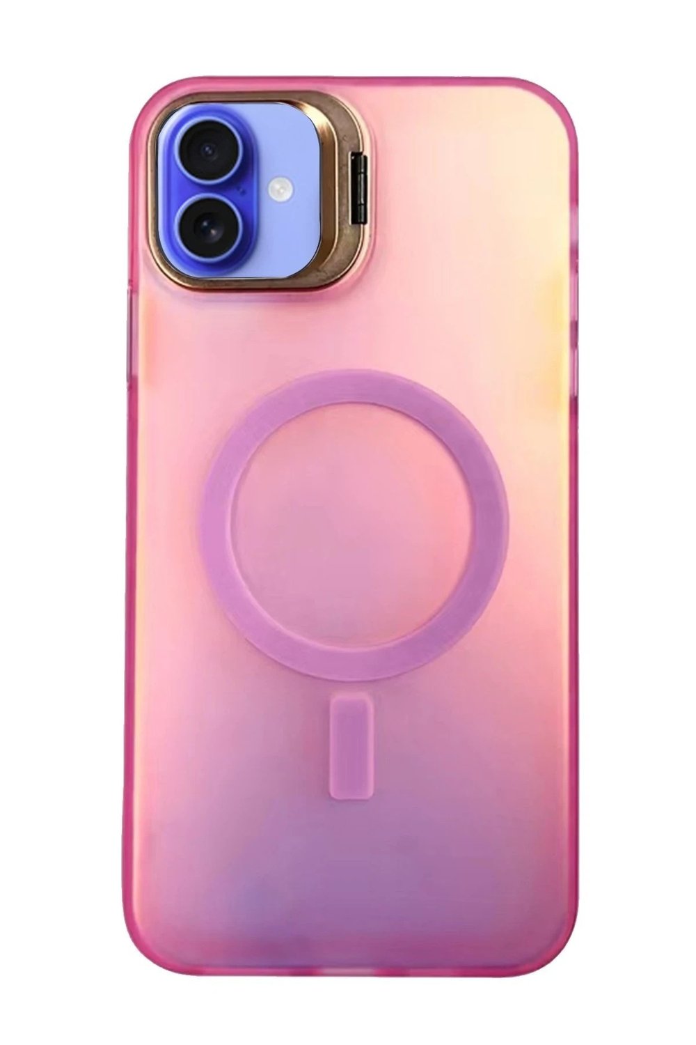 Mey İthalat®  iPhone 16 Plus Kılıf Primera Magsafe Standlı Kapak - Pembe