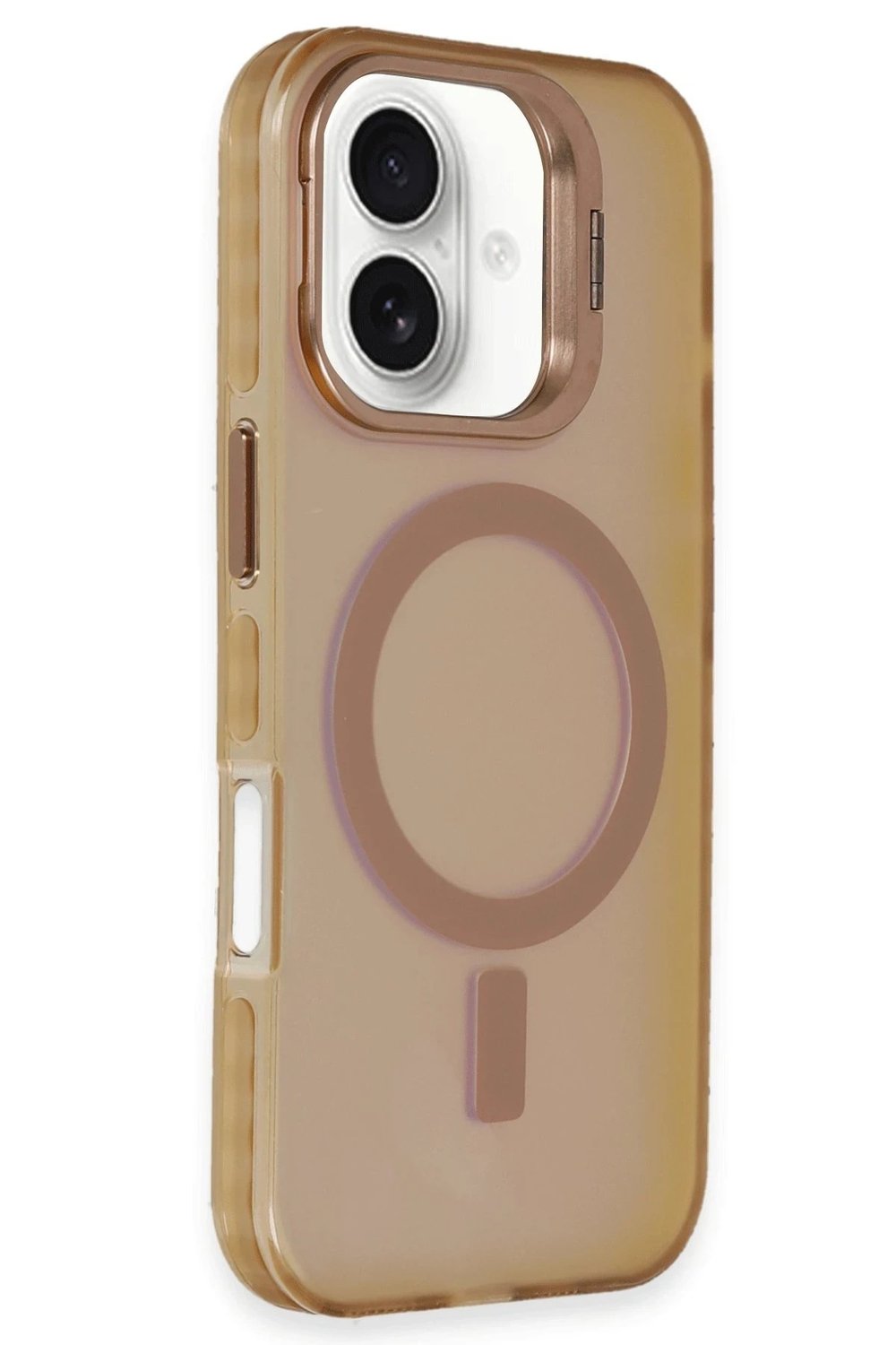 Mey İthalat®  iPhone 16 Plus Kılıf Primera Magsafe Standlı Kapak - Gold