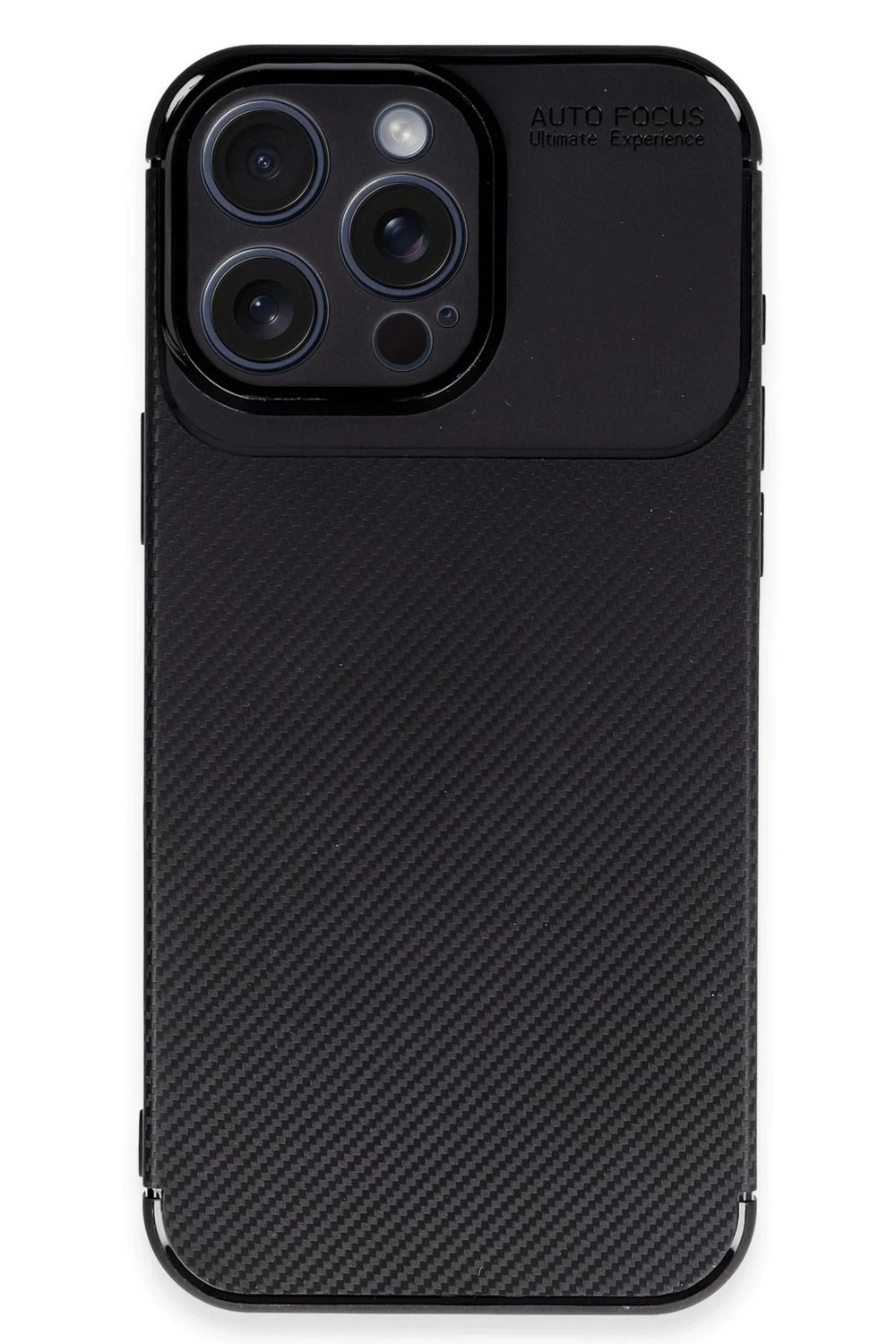 Mey İthalat®  iPhone 16 Pro Kılıf Auto Focus Karbon Kapak - Siyah