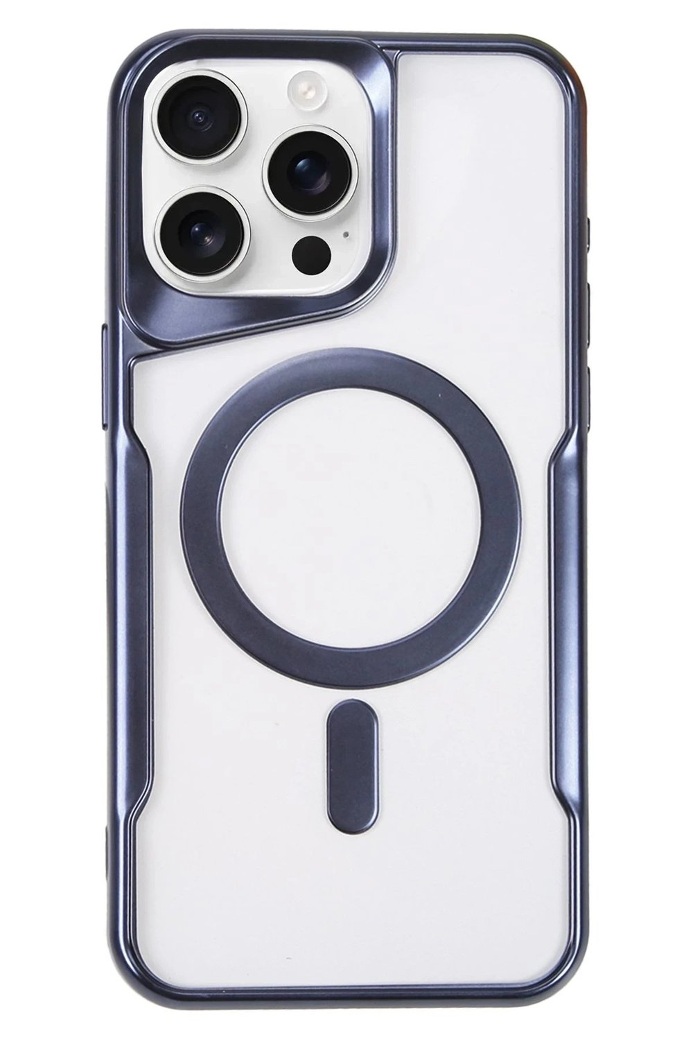 Mey İthalat®  iPhone 16 Pro Kılıf Boyi Magsafe Silikon Kapak - Lacivert