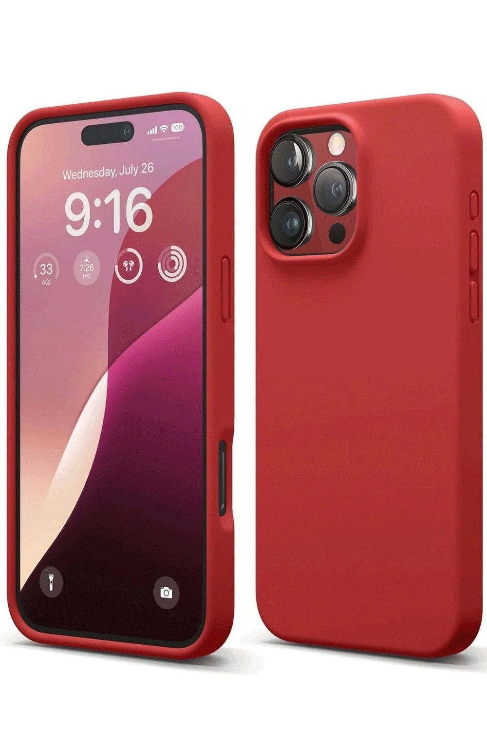 Mey İthalat®  iPhone 16 Pro Kılıf First Silikon - Kırmızı