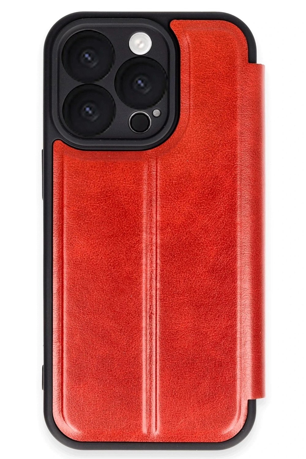 Mey İthalat®  iPhone 16 Pro Kılıf Flip Cover - Kırmızı