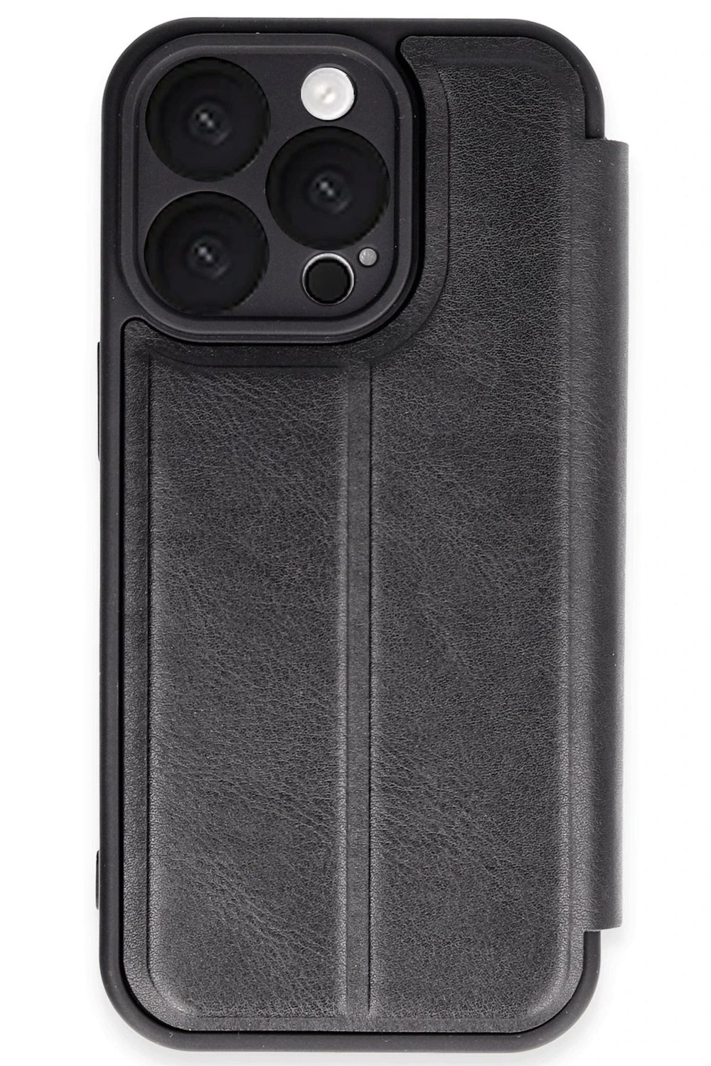 Mey İthalat®  iPhone 16 Pro Kılıf Flip Cover - Siyah