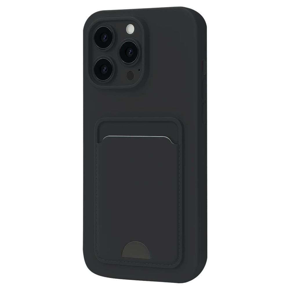 Mey İthalat®  iPhone 16 Pro Kılıf Kelvin Kartvizitli Silikon - Siyah