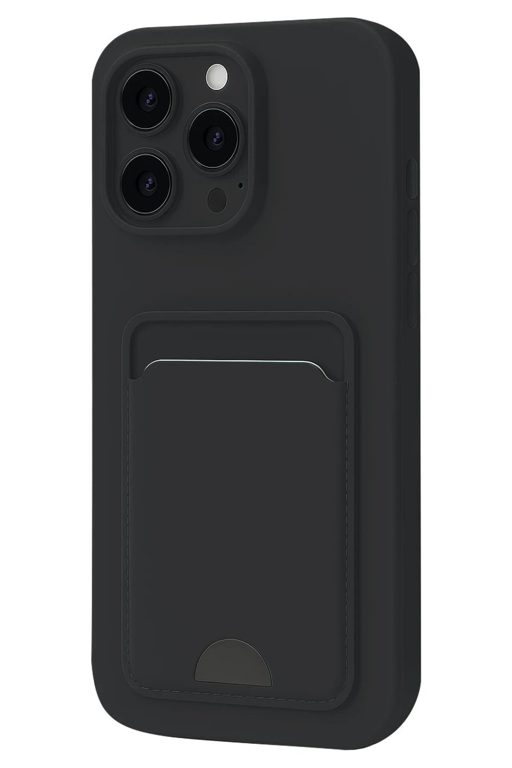 Mey İthalat®  iPhone 16 Pro Kılıf Kelvin Kartvizitli Silikon - Siyah
