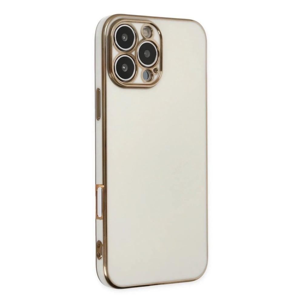 Mey İthalat®  iPhone 16 Pro Kılıf Volet Silikon - Beyaz