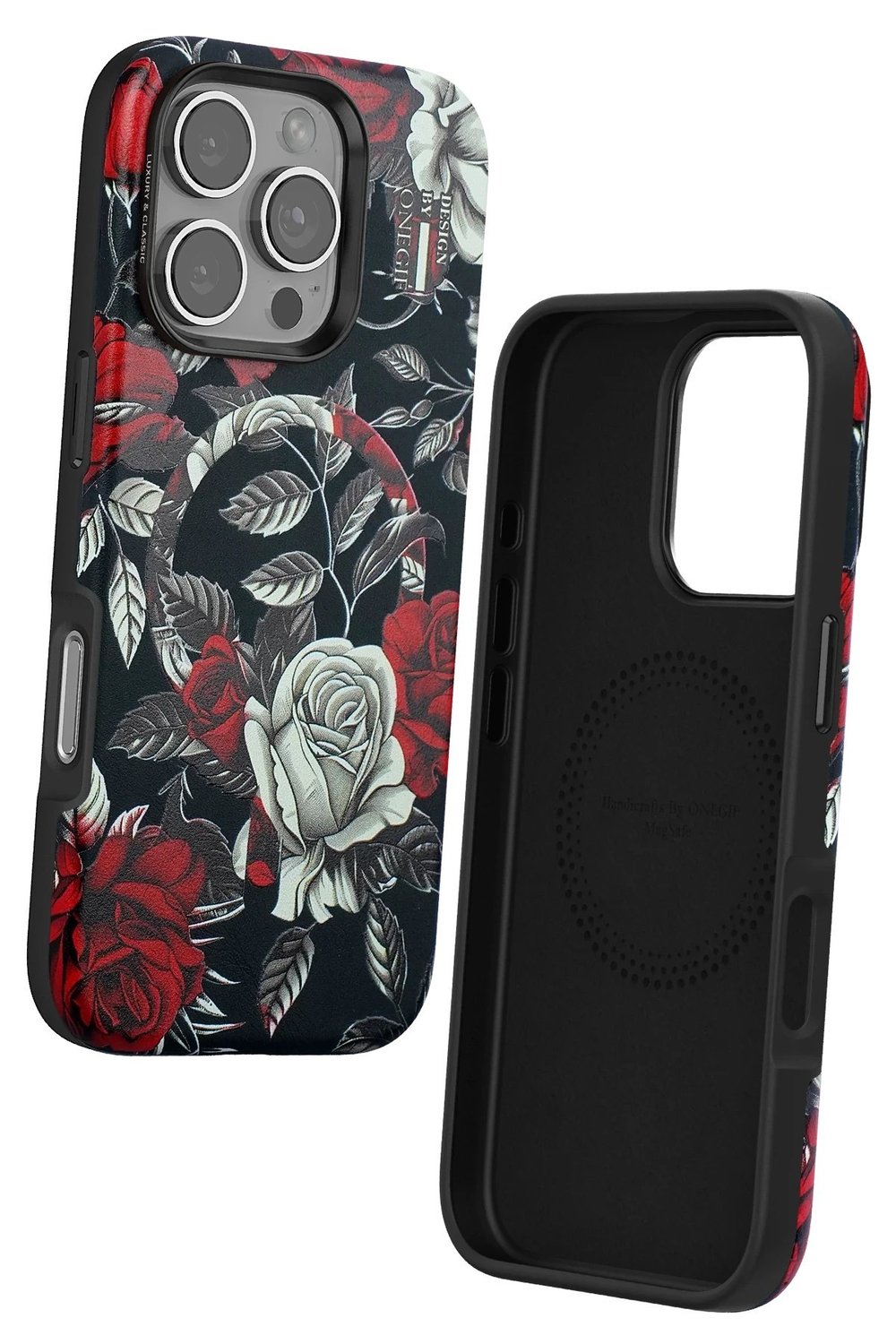 Mey İthalat®  iPhone 16 Pro Max Flower Series Magsafe Kapak - Siyah