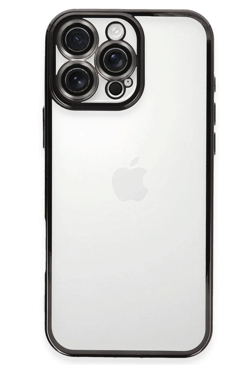 Mey İthalat®  iPhone 16 Pro Max Kılıf  Lensli Silikon - Siyah