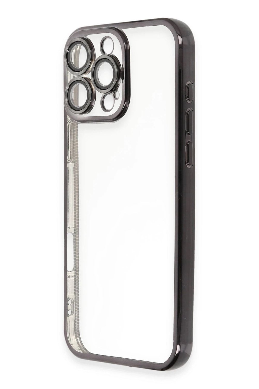 Mey İthalat®  iPhone 16 Pro Max Kılıf  Lensli Silikon - Siyah