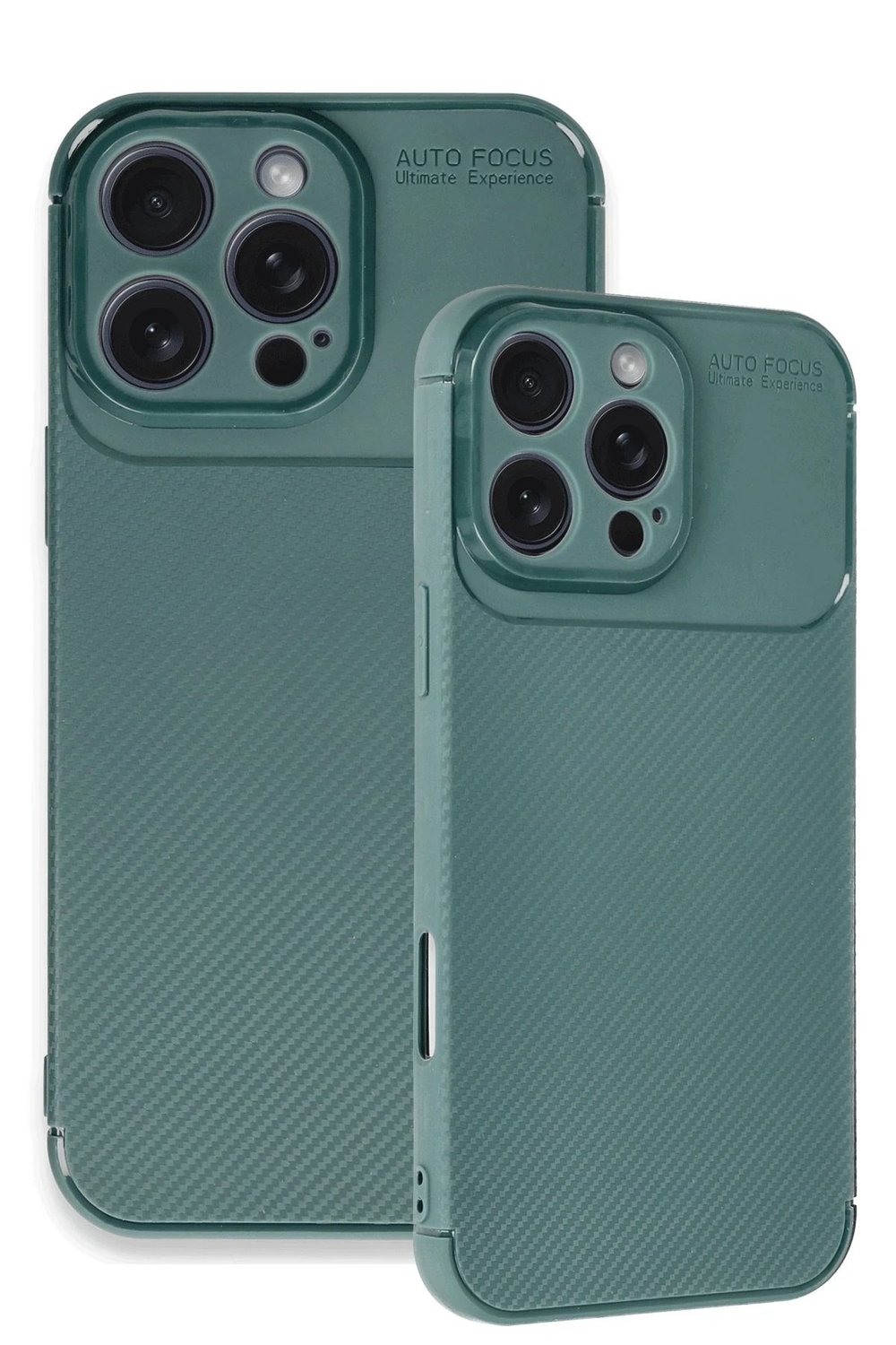 Mey İthalat®  iPhone 16 Pro Max Kılıf Auto Focus Karbon Kapak - Koyu Yeşil