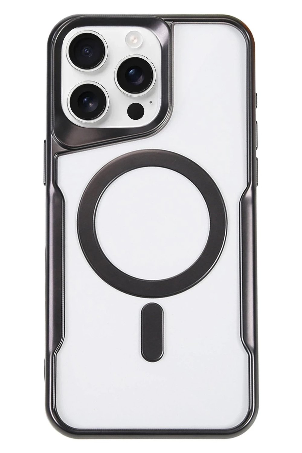 Mey İthalat®  iPhone 16 Pro Max Kılıf Boyi Magsafe Silikon Kapak - Siyah
