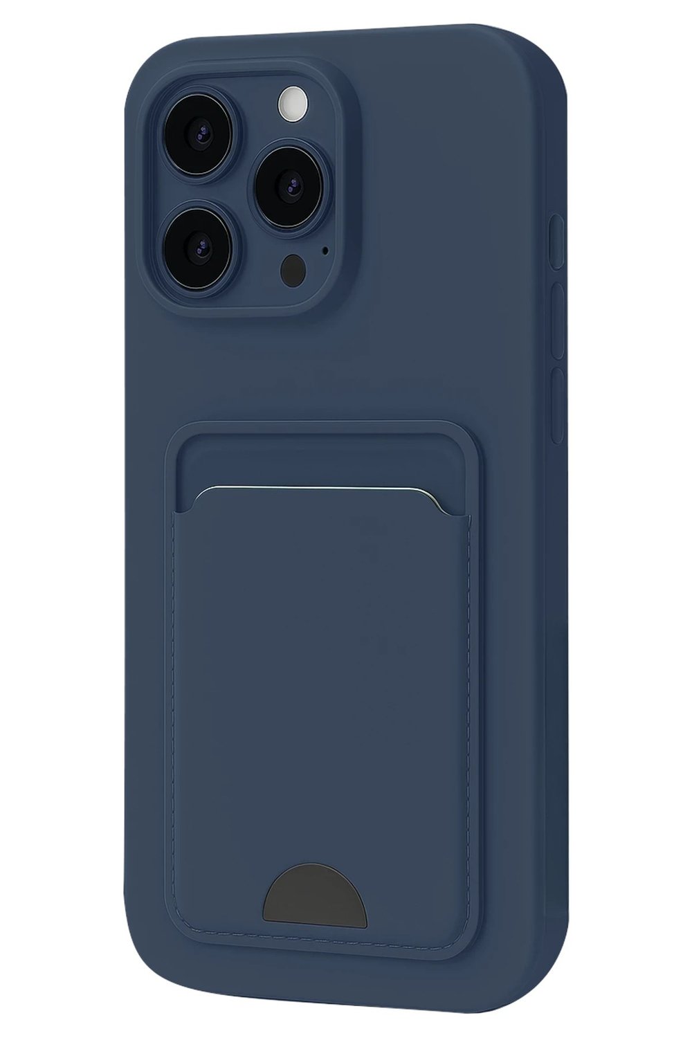 Mey İthalat®  iPhone 16 Pro Max Kılıf Kelvin Kartvizitli Silikon - Lacivert
