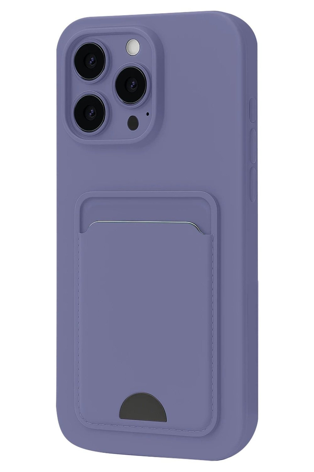 Mey İthalat®  iPhone 16 Pro Max Kılıf Kelvin Kartvizitli Silikon - Lila