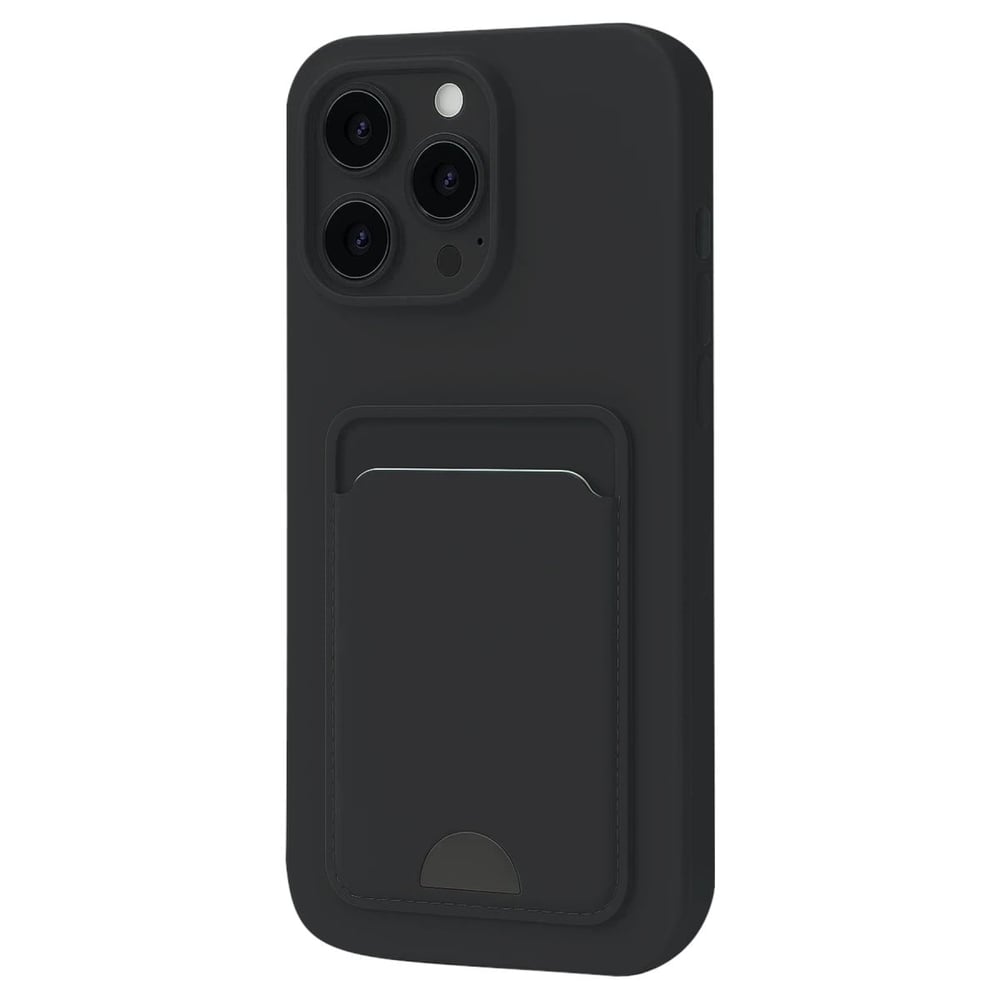 Mey İthalat®  iPhone 16 Pro Max Kılıf Kelvin Kartvizitli Silikon - Siyah