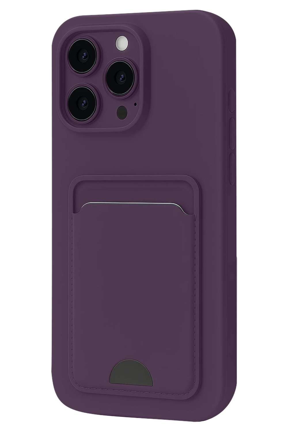Mey İthalat®  iPhone 16 Pro Max Kılıf Kelvin Kartvizitli Silikon - Derin Mor