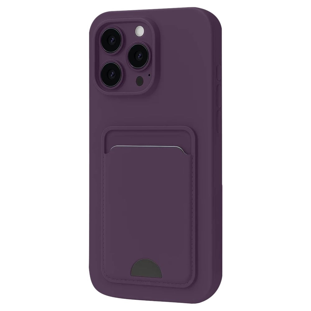 Mey İthalat®  iPhone 16 Pro Max Kılıf Kelvin Kartvizitli Silikon - Derin Mor