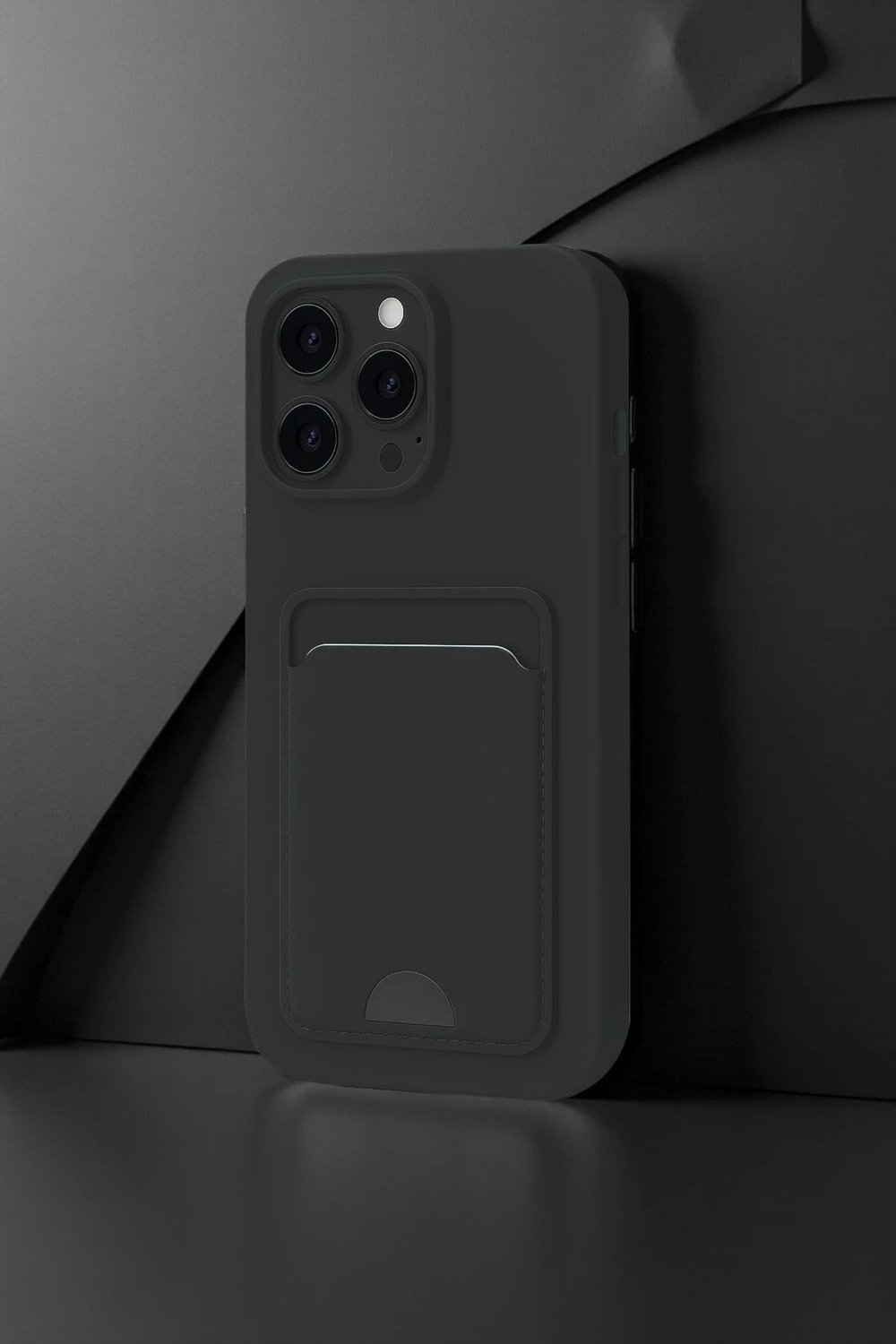 Mey İthalat®  iPhone 16 Pro Max Kılıf Kelvin Kartvizitli Silikon - Derin Mor