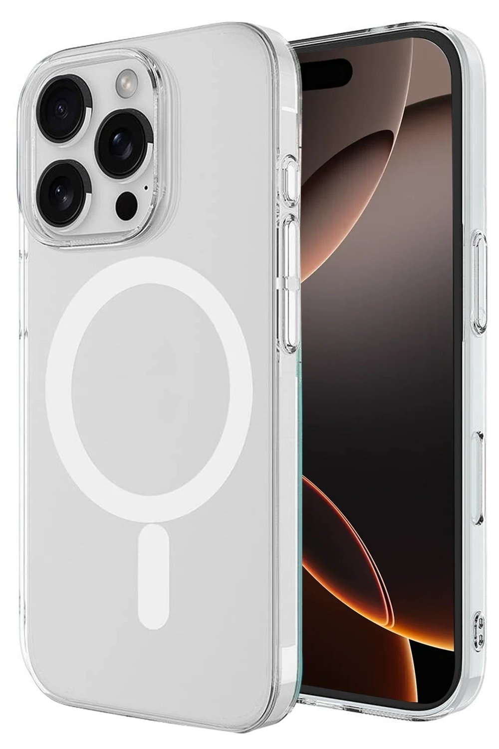 Mey İthalat®  iPhone 16 Pro Max Kılıf Magneticsafe Şeffaf Silikon - Şeffaf