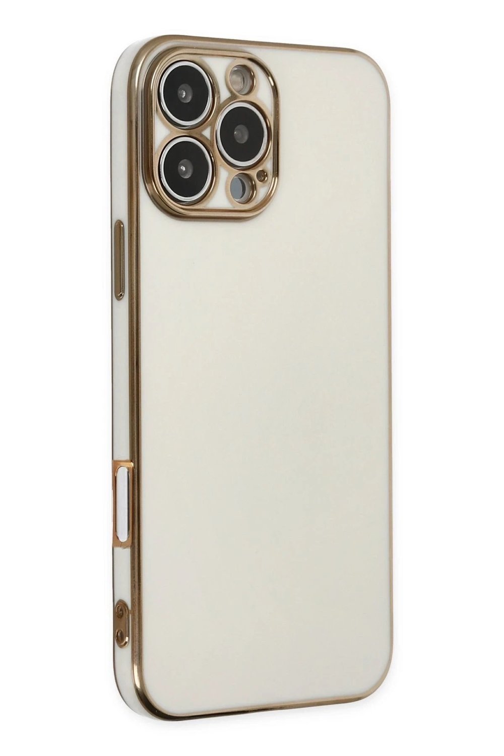 Mey İthalat®  iPhone 16 Pro Max Kılıf Volet Silikon - Beyaz