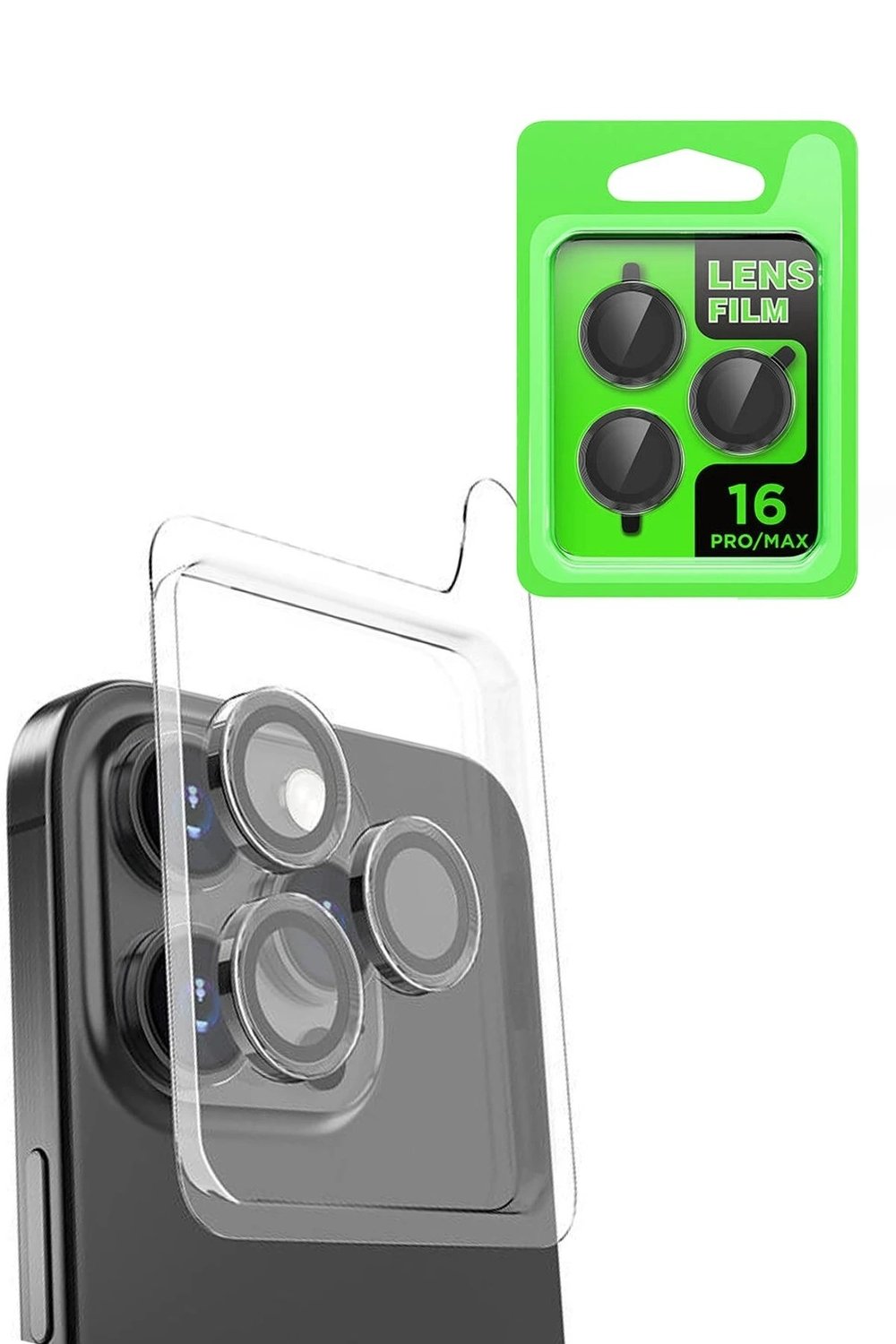 Mey İthalat®  iPhone 16 Pro Raze Metal Kamera Lens - Siyah
