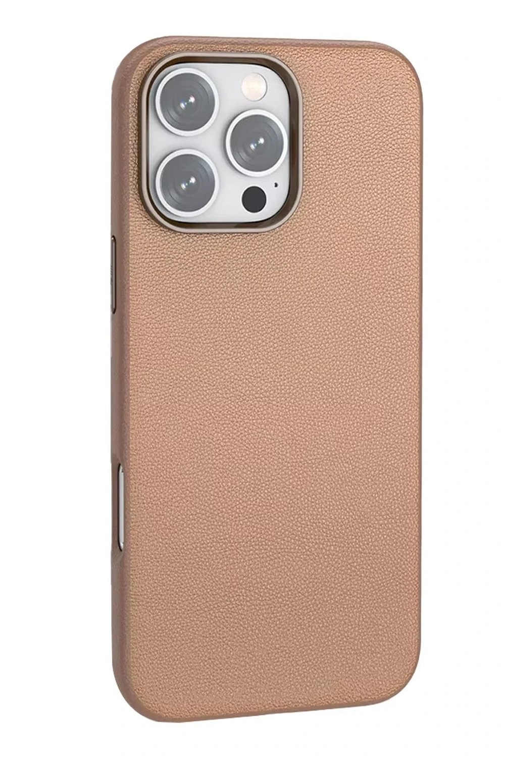 Mey İthalat®  iPhone 16 Pro Wonder Deri Magsafe Kapak - Bronz