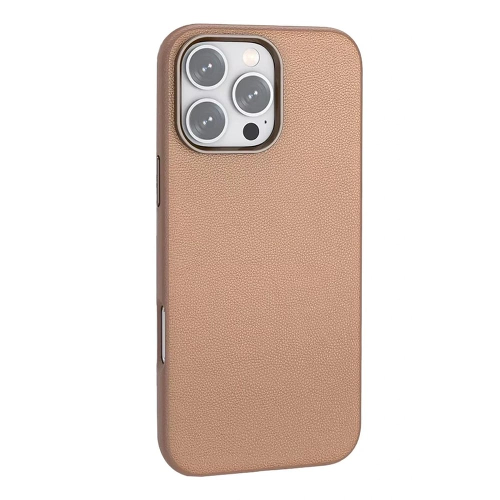 Mey İthalat®  iPhone 16 Pro Wonder Deri Magsafe Kapak - Bronz