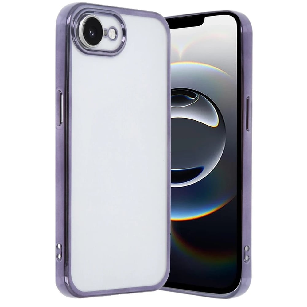Mey İthalat®  iPhone 16E Kılıf  Lensli Silikon - Mor