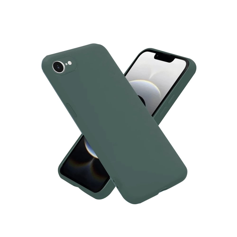 Mey İthalat®  iPhone 16E Kılıf Nano içi Kadife Silikon - Koyu Yeşil