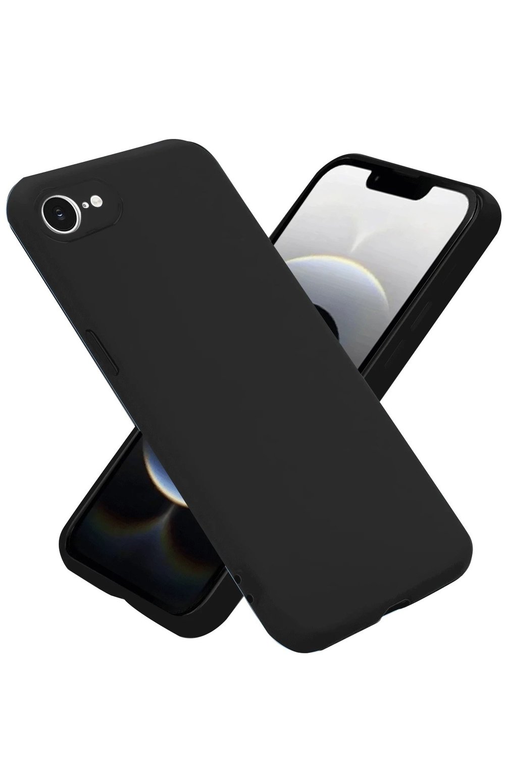 Mey İthalat®  iPhone 16E Kılıf Nano içi Kadife Silikon - Siyah